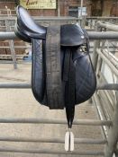 15" Saddle complete with leathers, irons and girth. This lot carries VAT.