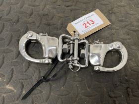 Pair of stainless steel quick release snaps. This lot carries VAT.