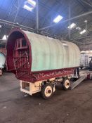 OPEN LOT WAGON painted burgundy with scrolled decoration, with cream undercarriage also decorated,