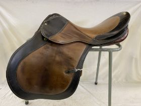 Stubben black and light brown leather 18" GP saddle