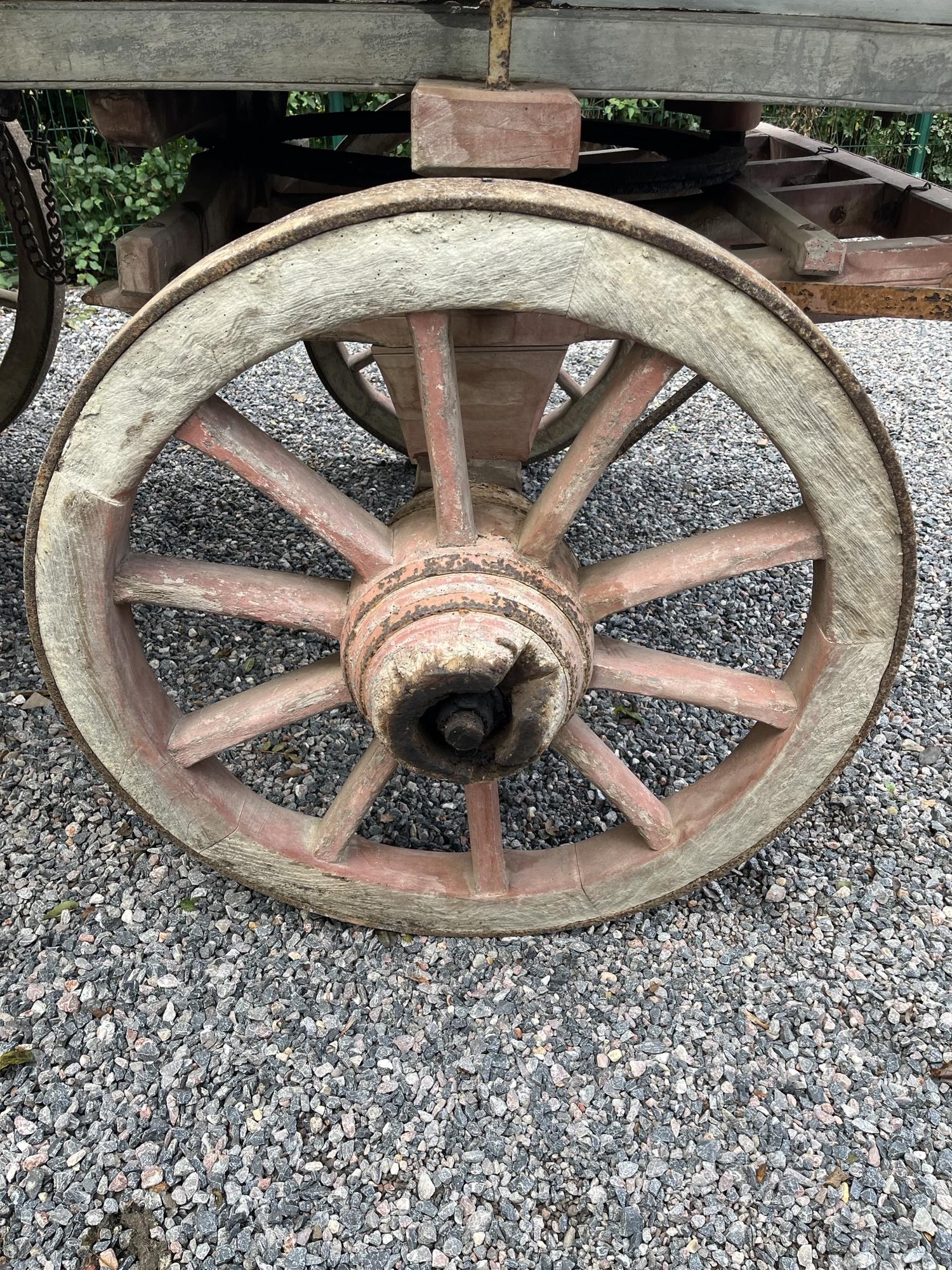 HARVEST WAGON in original condition, although the floor is in need of replacing; with rear rade - Image 7 of 14