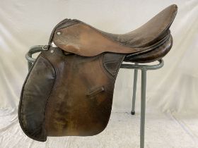 Brown leather GP saddle 17.5"