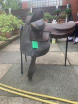 18" Hermes side saddle with Mayhew stirrup fittings, broken fixed head