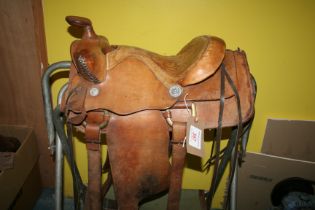 Child's Western saddle, seat 12" from front to back.