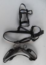 Miniature set of leather harness with bridle, size 7" from top of head to band