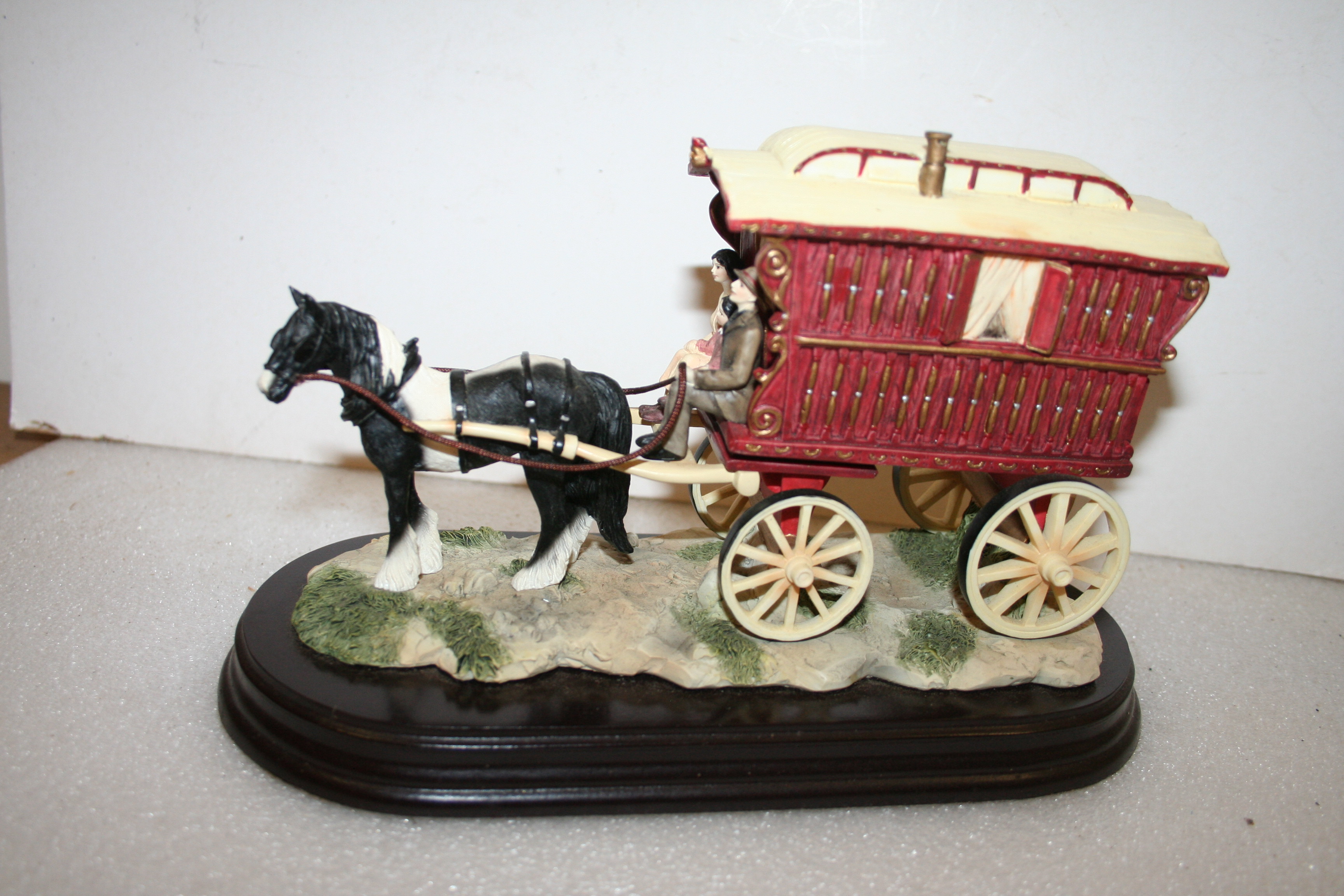 Model of a horse drawn gypsy caravan by the Leonardo collection