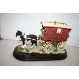 Model of a horse drawn gypsy caravan by the Leonardo collection