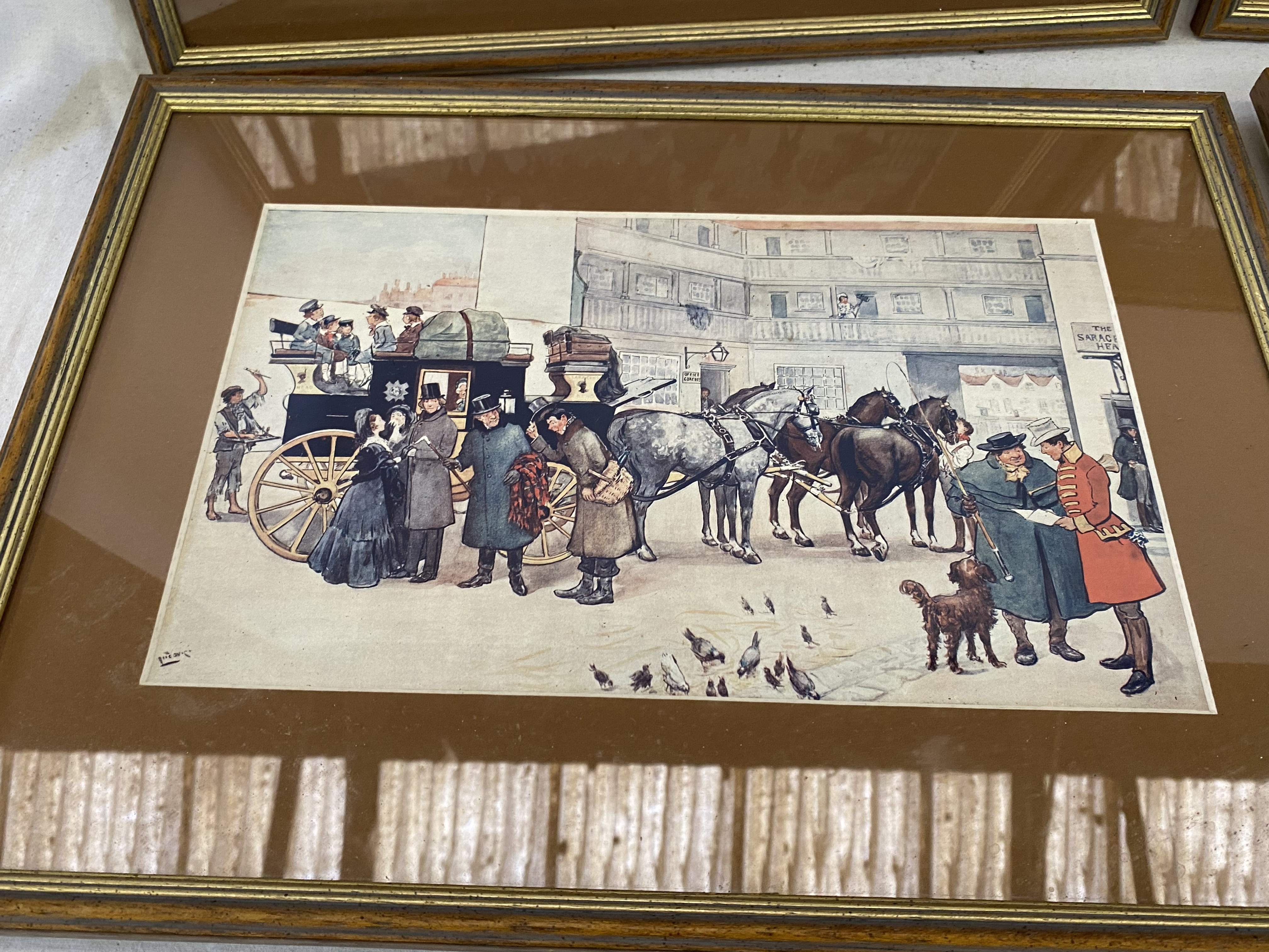 A set of four framed and glazed Dickens themed Ludovici coaching prints - Image 5 of 6