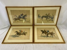 Set of 4 gilt framed and glazed prints of 19th century Racing scenes.
