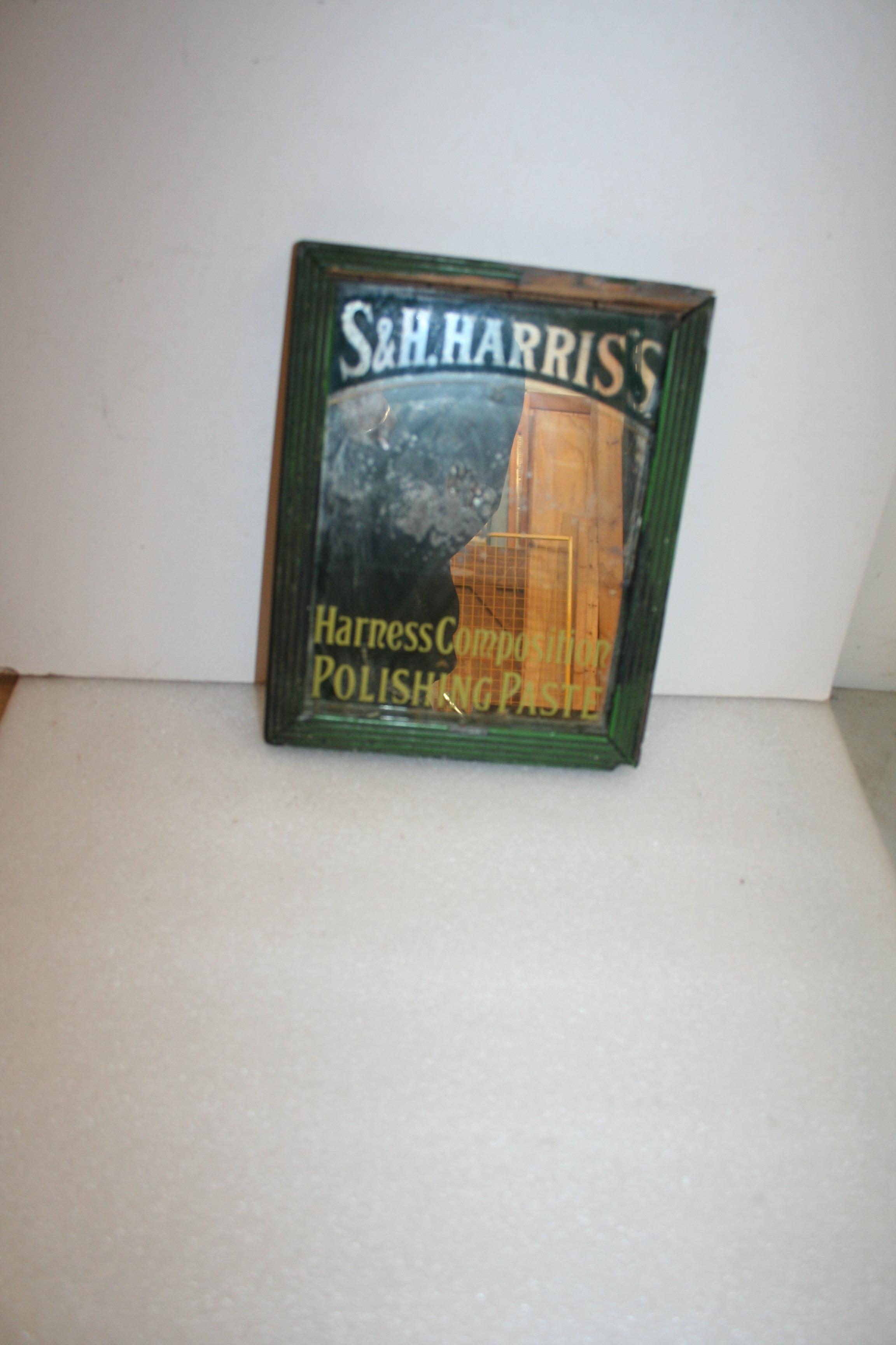 Advertising mirror for S & H Harris