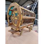 Gypsy wagon shape bird cage