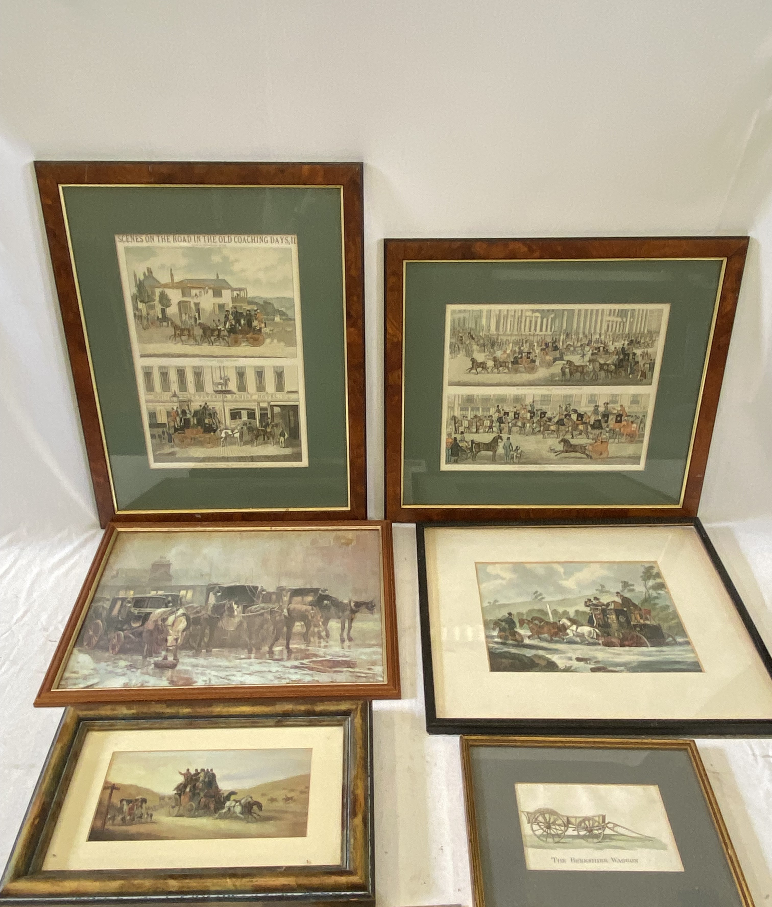 Two framed and glazed J Pollard coaching prints