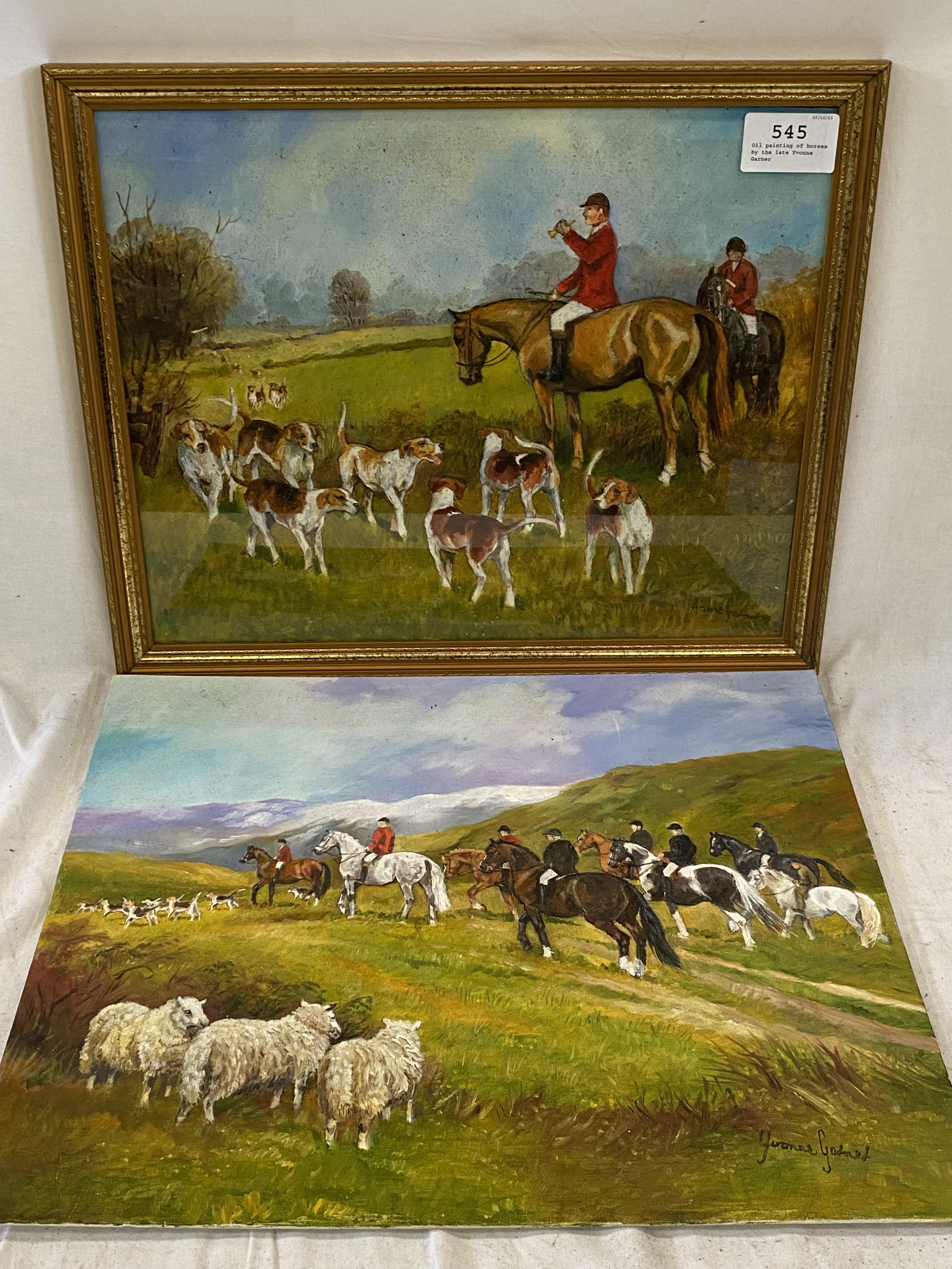 Two framed oil on board paintings by Yvonne Garner