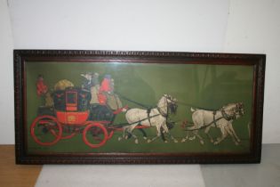 Coaching panel by Cecil Aldin 'The Glasgow Coach' 30 x 14