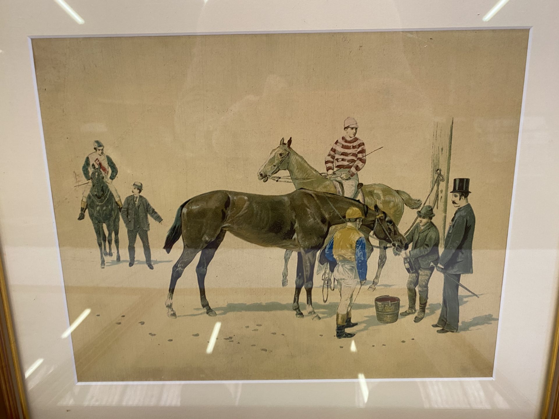 Set of 4 gilt framed and glazed prints of 19th century Racing scenes. - Image 3 of 5