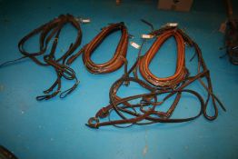 Brown tandem collar harness, incomplete