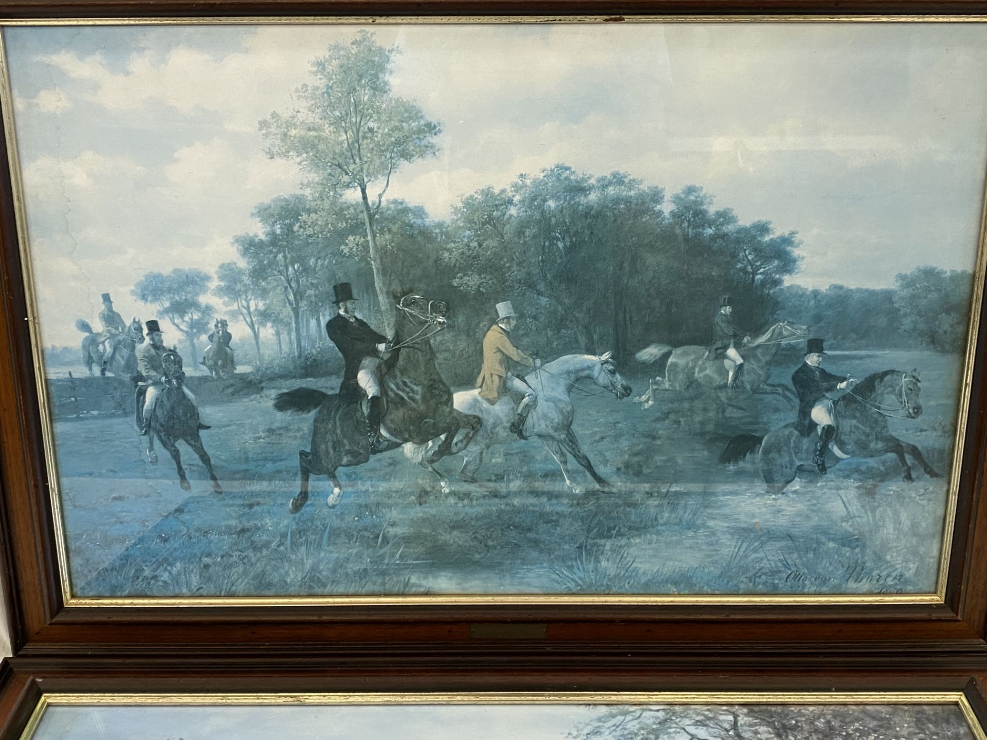 Framed and glazed hunting print by Heywood Hardy; together with a matching print of a Steeplechase - Bild 2 aus 5