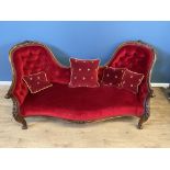 Victorian walnut framed settee