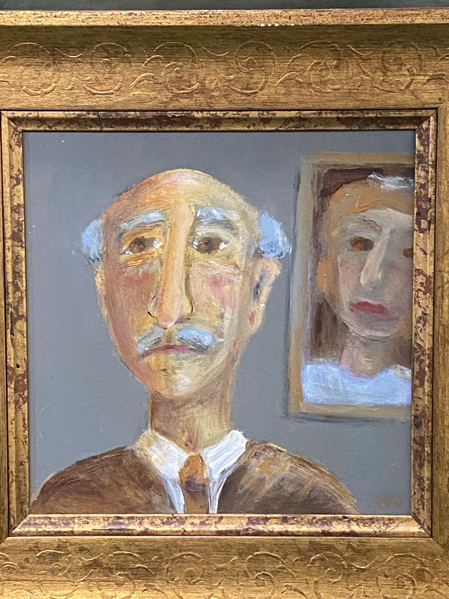 Framed oil on canvas portrait - Image 2 of 3