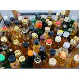 Collection of approximately 60 miniature spirits