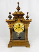 Pine cased mantel clock