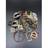 Quantity of vintage buckles.