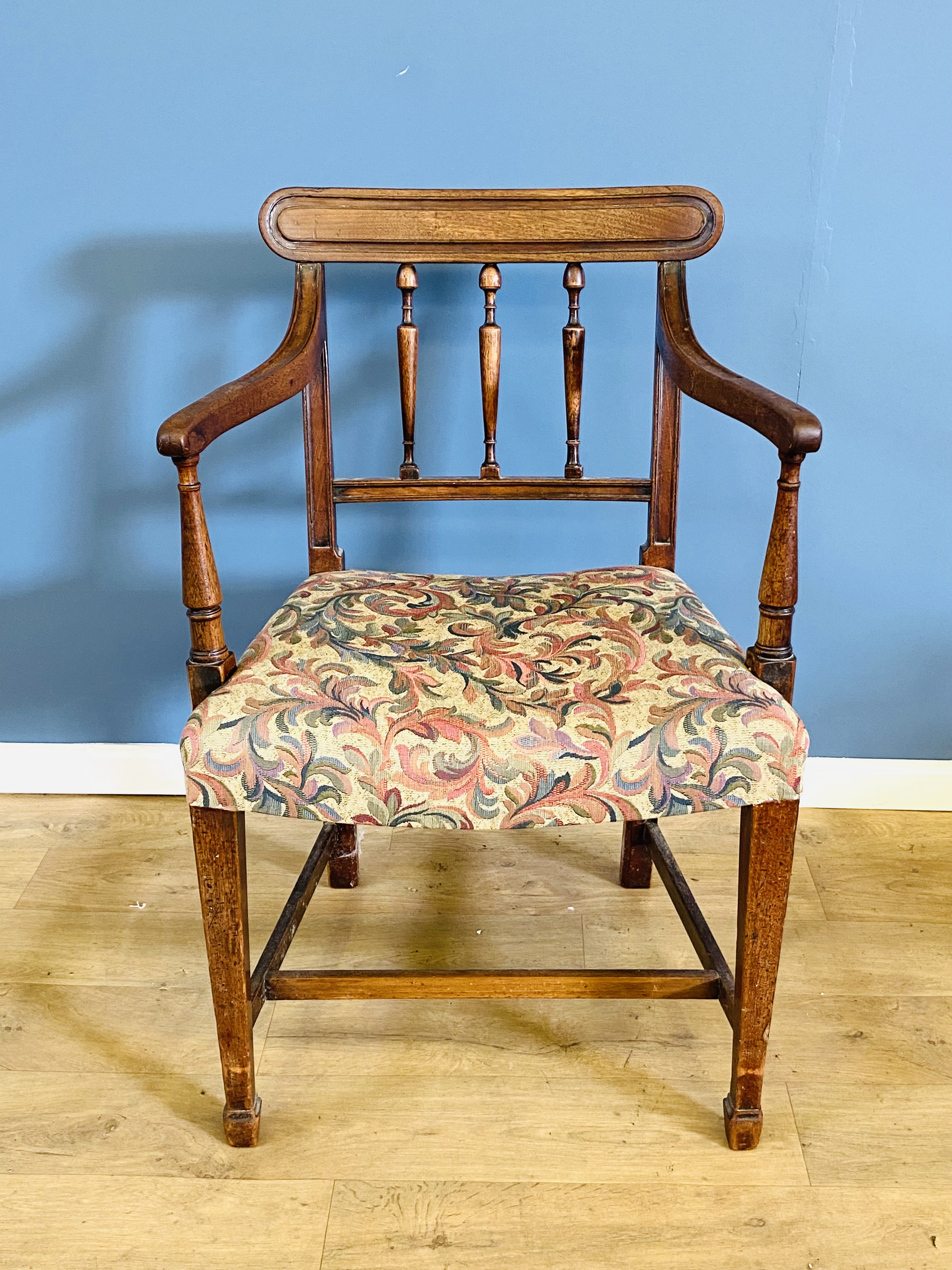 Mahogany spindle back armchair