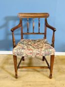 Mahogany spindle back armchair