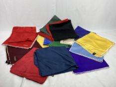 Approximately twenty silk pocket squares