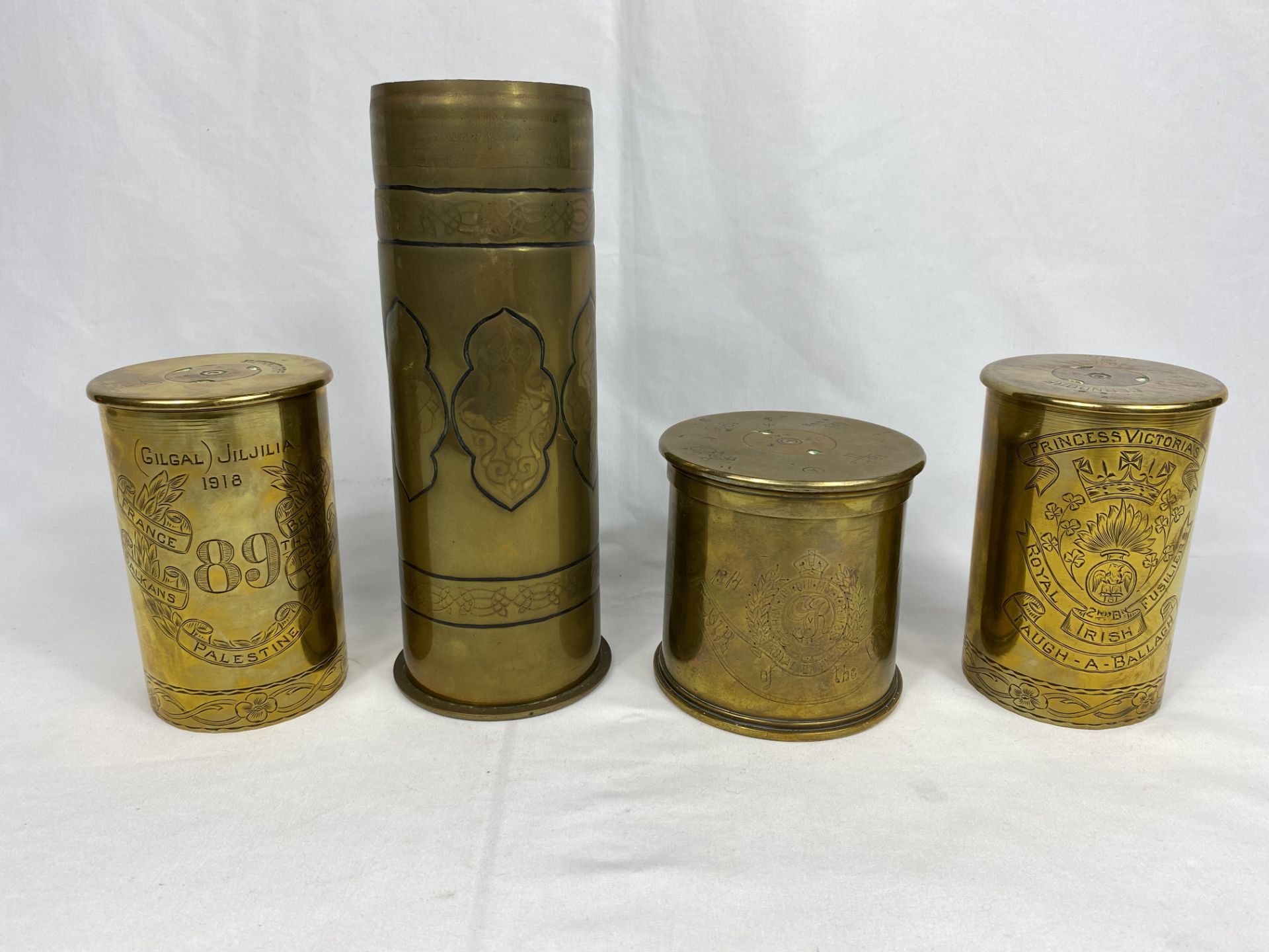 A collection of WWI trench art