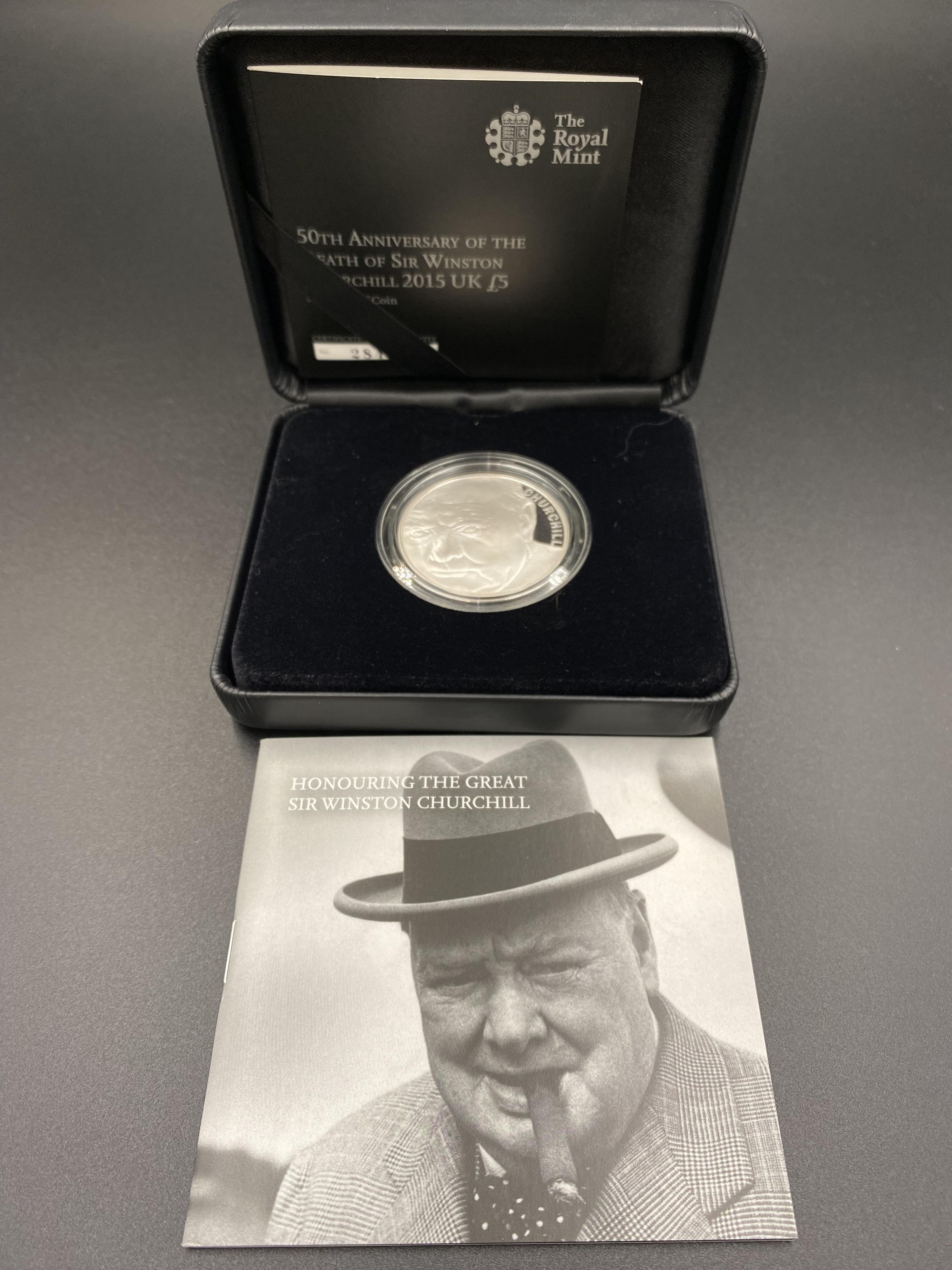 Royal Mint 50th Anniversary of the Death of Winston Churchill 2015 £5 silver proof coin