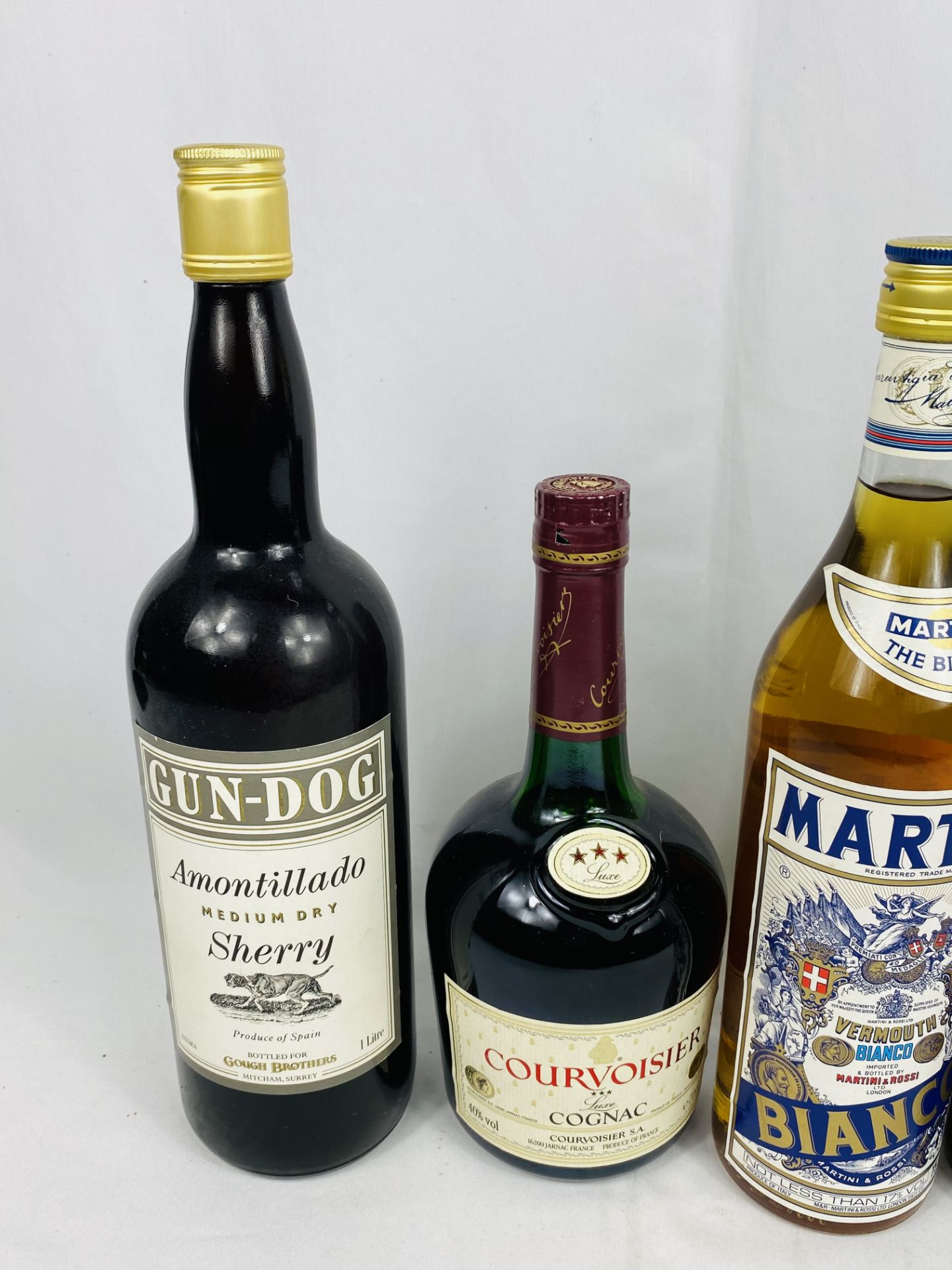 75cl bottle of Courvoisier cognac, three bottles of sherry and one other - Image 3 of 4