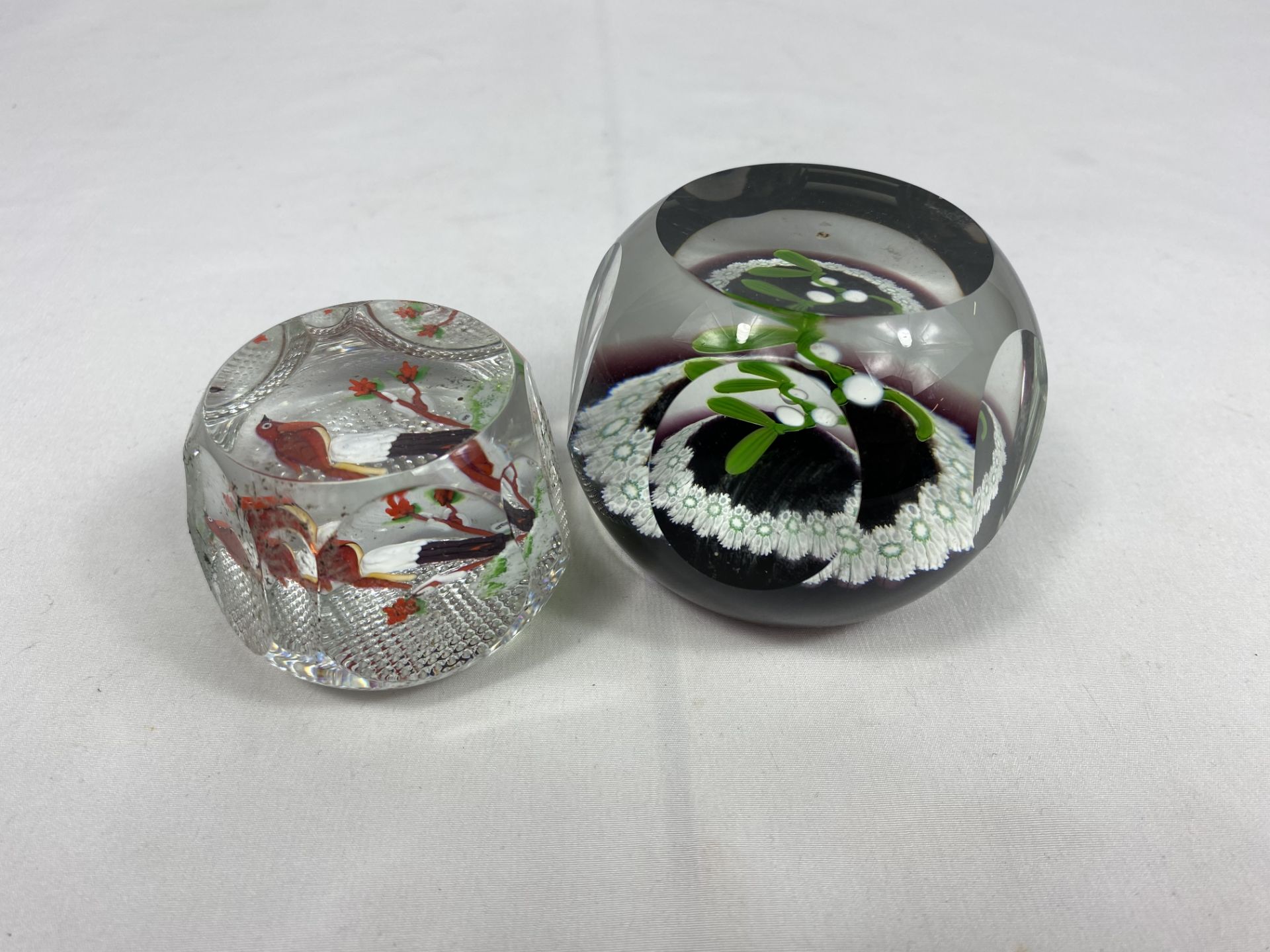 Two William Manson glass paperweights