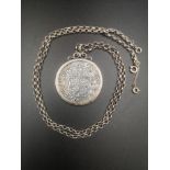 1741 8 reales coin in silver mount and chain