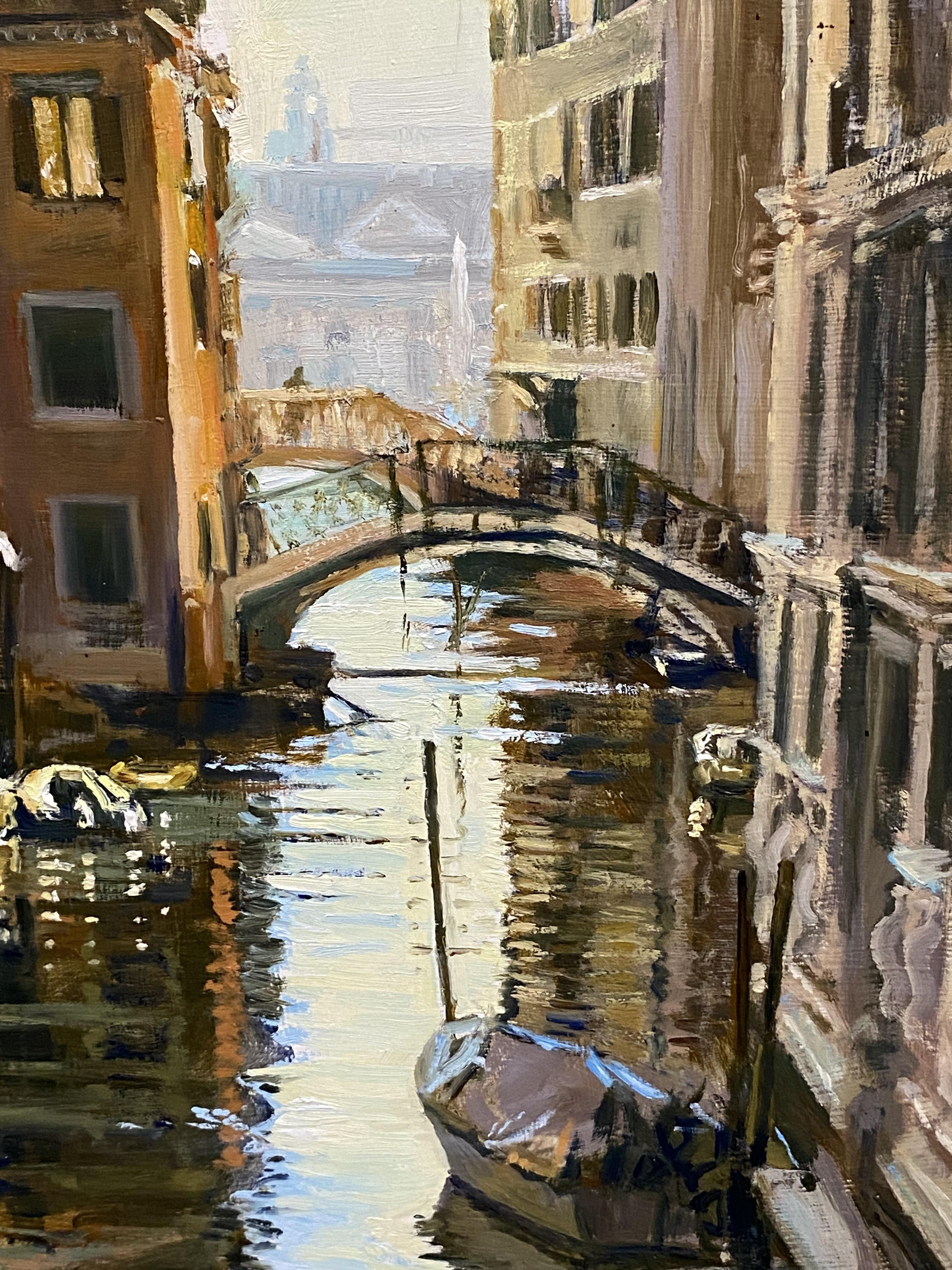 Margaret Glass, framed oil on board of a Venetian canal - Image 4 of 5