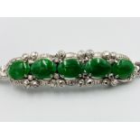 14ct white gold and jade bracelet