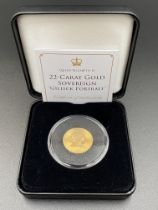 Jubilee Mint 22ct gold sovereign 'Gillick Portrait'