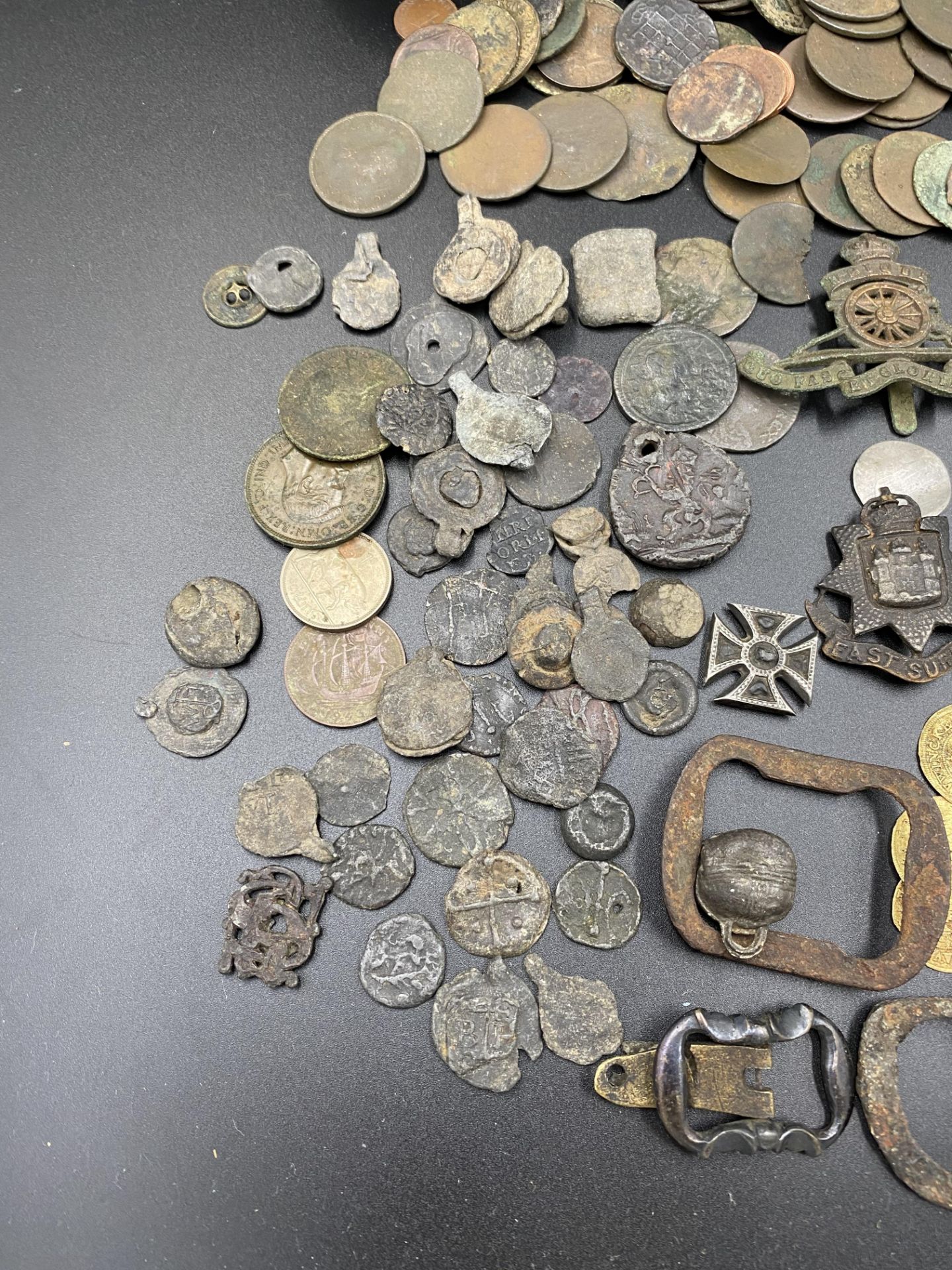 Collection of finds from the Thames Estuary, including coins, tags and buttons. - Image 7 of 8