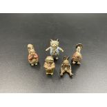 Five cold painted bronze Beatrix Potter figures