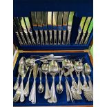 Eight place canteen of silver plate cutlery