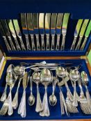 Eight place canteen of silver plate cutlery