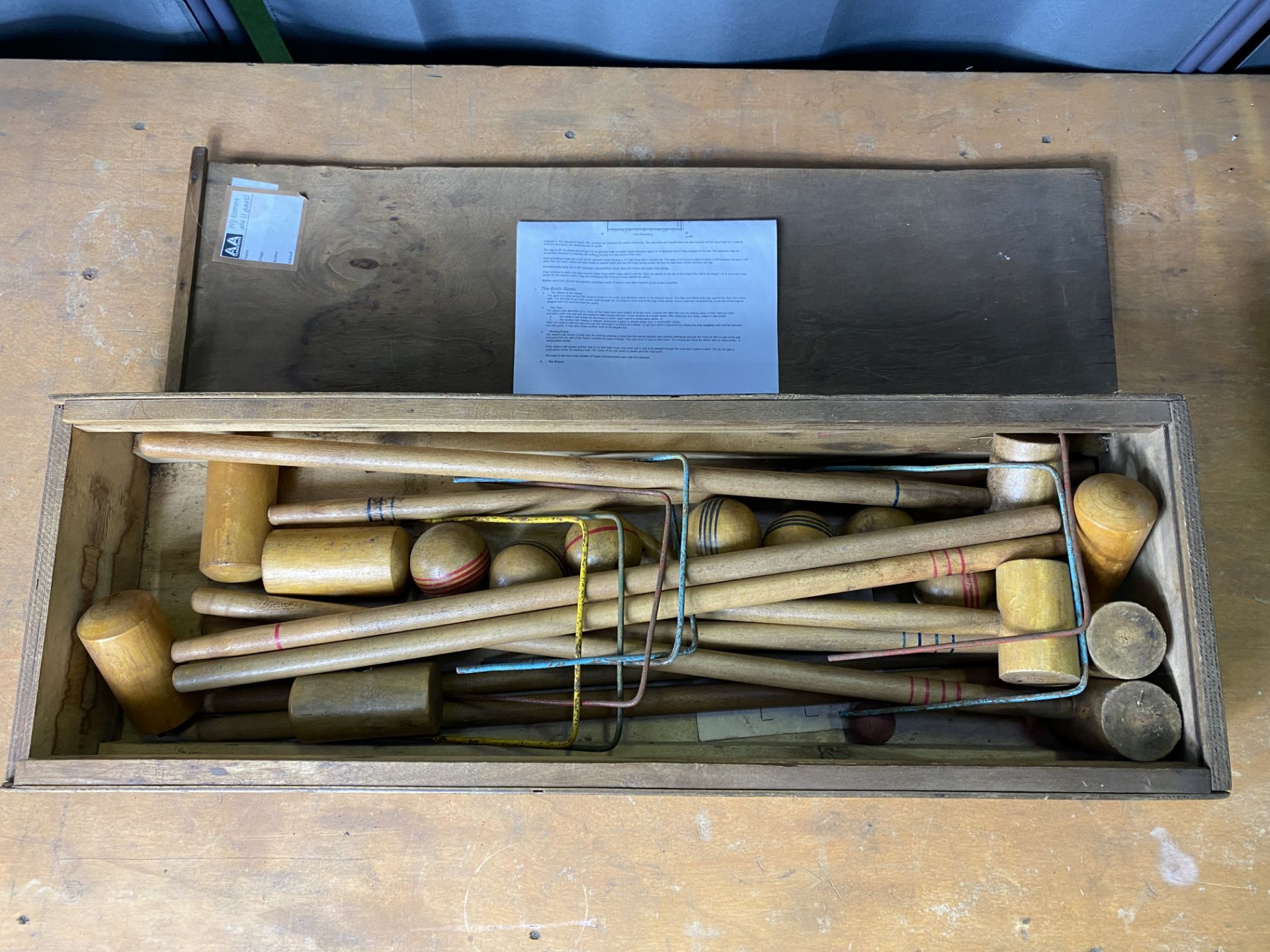 Child's wood croquet set