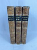 Three half bound volumes of Old and New London by Walter Thornbury