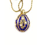 Franklin Mint pendant with watch on chain marked 925.