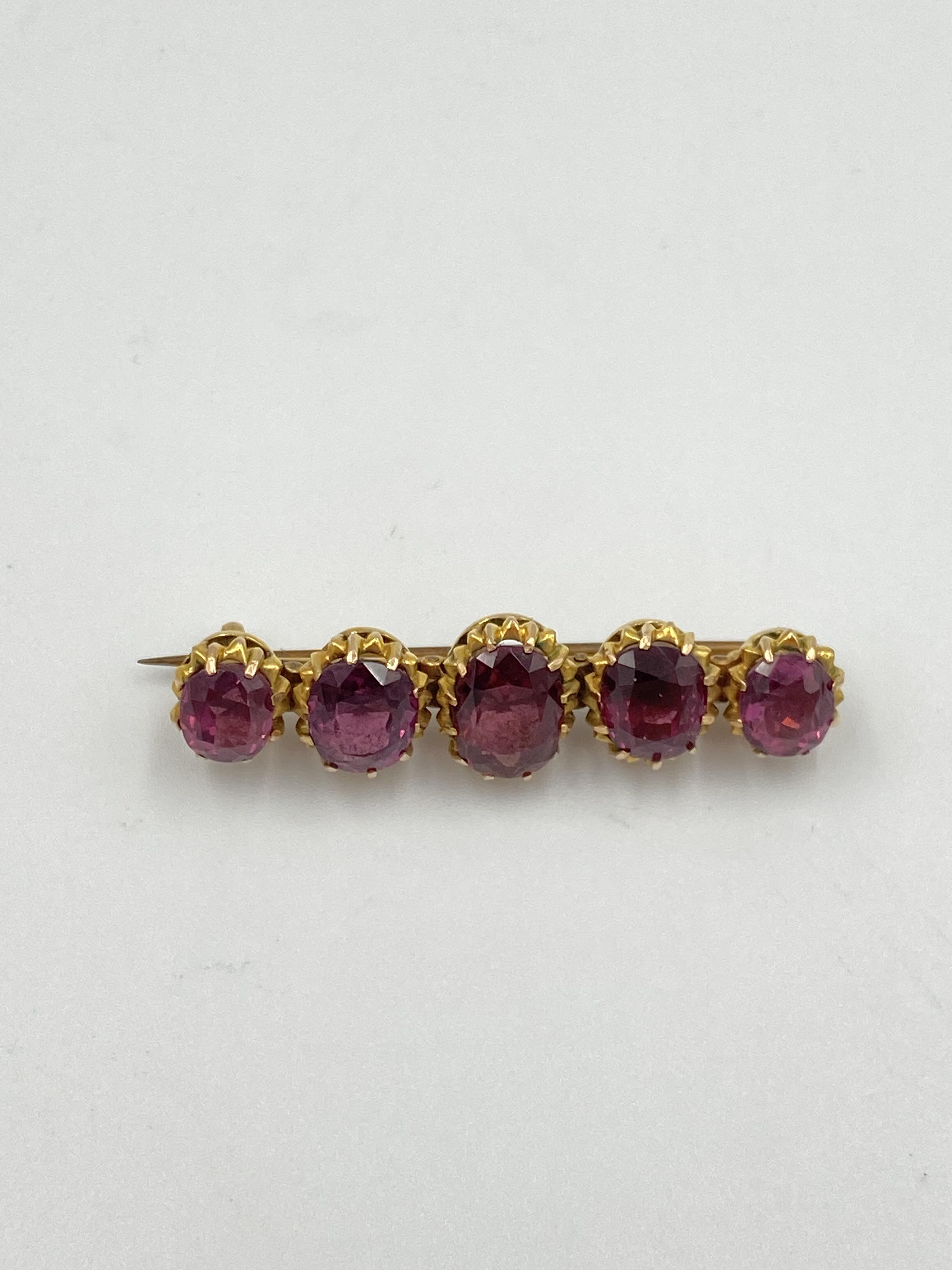 9ct gold and tourmaline brooch - Image 6 of 6