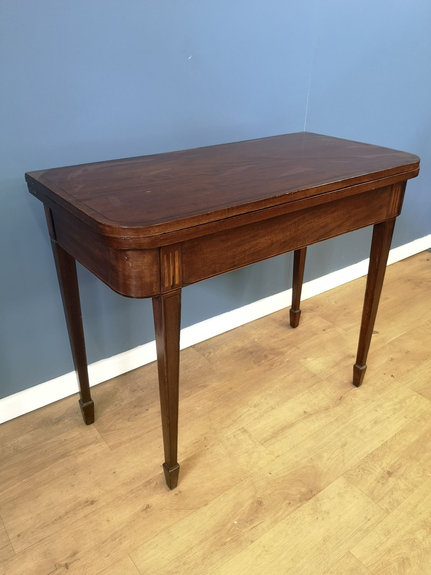 Mahogany fold top table - Image 2 of 3