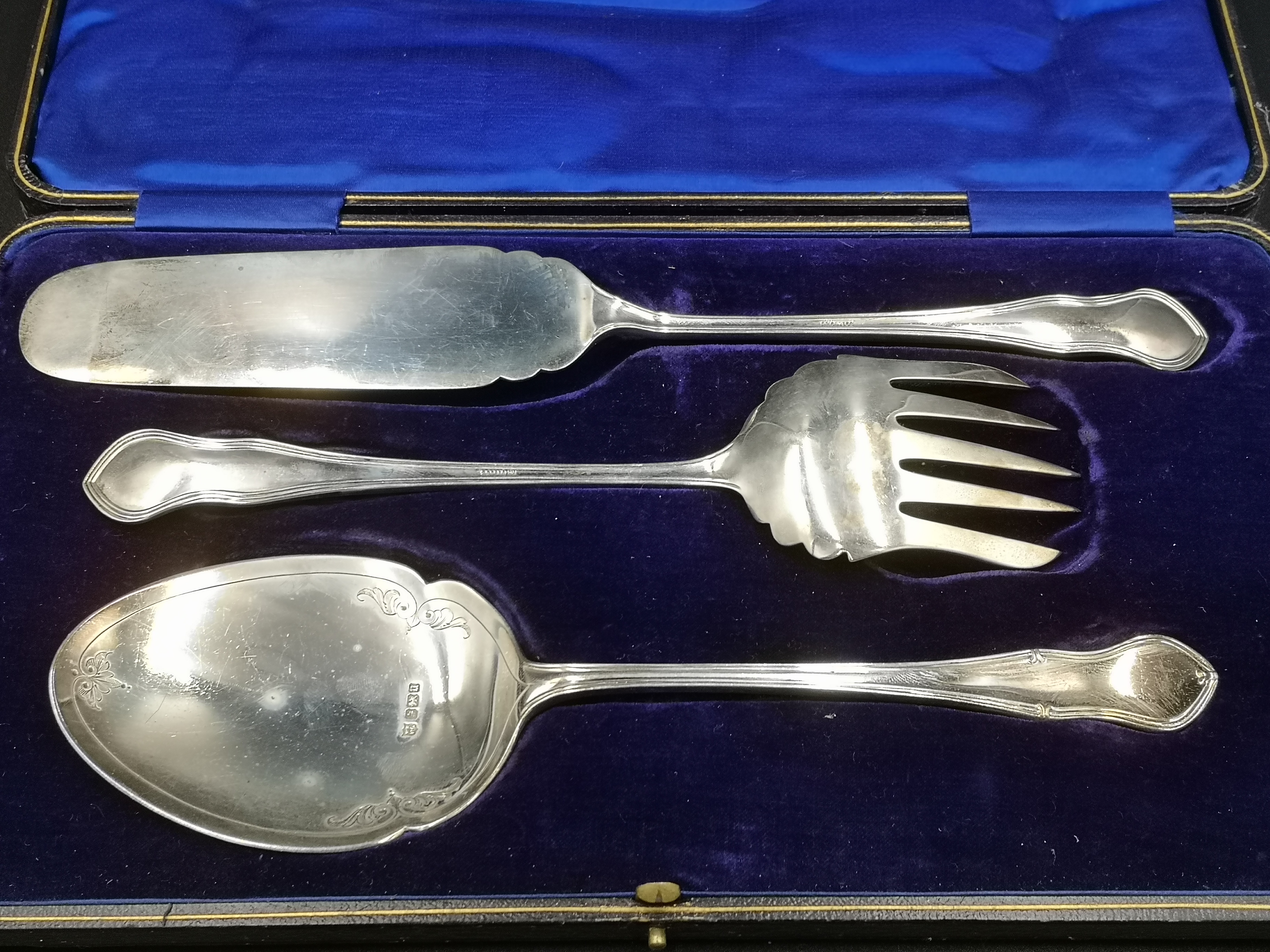 Silver serving set in fitted box - Image 3 of 3