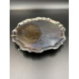 Silver salver with pie crust edge