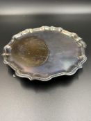 Silver salver with pie crust edge