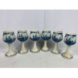 Six Iden Pottery goblets